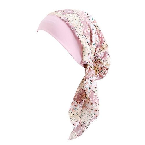 Chapeau De Chimio Imprim Pour Femmes, Turban Soyeux, Couvre-Chef Contre Le Cancer, Foulard Pour La Perte De Cheveux, Rose