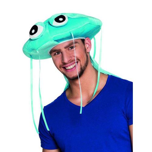 Chapeau Mduse Bleue En Peluche Adulte Taille Unique