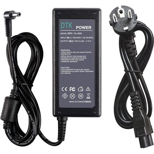 Chargeur 19V 3,42A 65W Alimentation pour Ordinateur Portable pour ASUS Toshiba MSI Medion AC Charger Adaptateur Adapter Connecteur[5.5 * 2.5mm](Non Compatible avec 4.0 * 1.35mm)