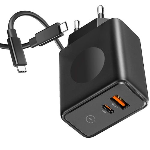 Chargeur 30w 2 Ports Avec Cble Usb-C 1m Pour Samsung Galaxy A25 A15 A05s A05 A35 A55 - Noir - Booling