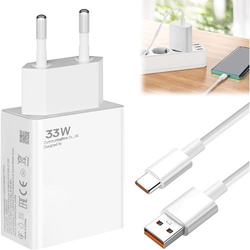 Chargeur 33w Pour Xiaomi, Chargeur Rapide Avec Cble Usb C De 2m, Charge Rapide Type C Portable Pour Xiaomi Mi 13 Mi 12 Pro Mi11 11 Redmi Note 12 12 S 11 11 Pro 10 10 Pro Poco X4