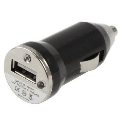 Chargeur Allume-Cigare Mini Usb Noir Pour Iphone 3, 4, 5, Ipod Touch, Ipad