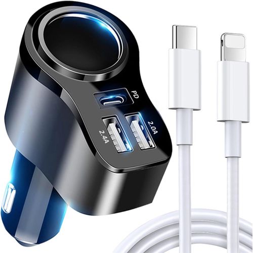 Chargeur Allume Cigare Usb,48w Usb Allume Cigare,Rapide Chargeur Voiture [Pd3.0 3 Usb Port] Prise Allume Cigare Usb Avec Usb[1345]