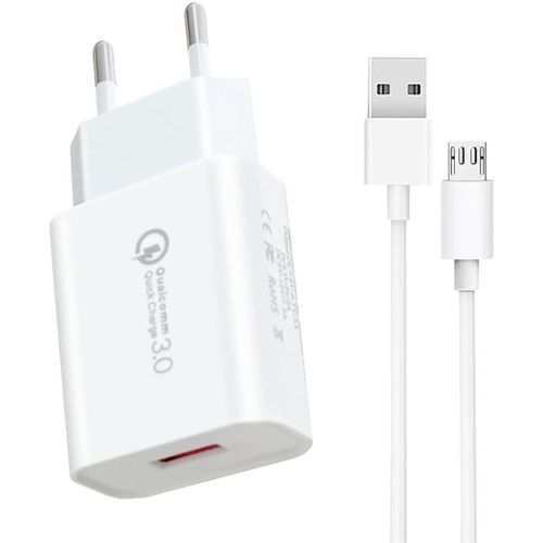 Chargeur Avec Micro Usb Cble 1.5m, Charge Rapide Pour Samsung Galaxy S3 Edge S4 S5 S7 S6 Edge, A3, A5, A6, A10, J8 J7 J6 J5 J3, Tab S Tab S2, Note5 Note4 Note2 Android Universel Secteur