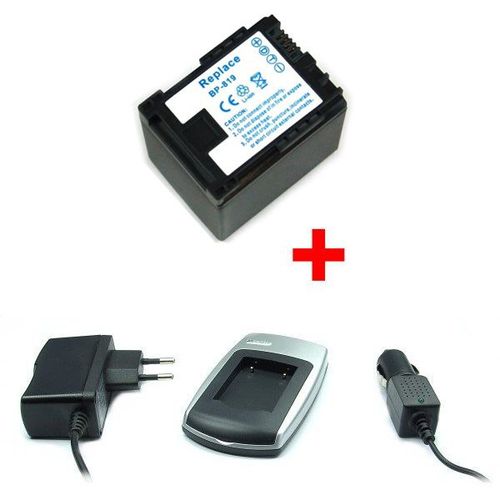 Chargeur + Batterie BP-819 pour Canon VIXIA HF S200, HF10, HF11, HF20, HF100, HF200, HG10, HG20