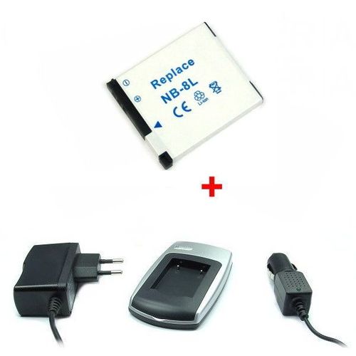 Chargeur + Batterie NB-8L pour Canon PowerShot A2200, A3000 IS, A3100 IS, A3150 IS