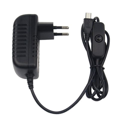 Chargeur d'alimentation 5V 3A adaptateur ca, cble Micro USB avec interrupteur marche/arrt pour Raspberry Pi 3 pi pro modle B B + Plus