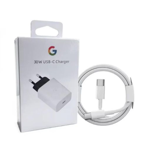 Chargeur D'origine 30w Pour Google Pixel 9 8 Pro 8a 7a 6a, Adaptateur De Charge Mural Rapide Compatible Avec Les Appareils Usb-C, Cble Usb C  C Only Eu Charger