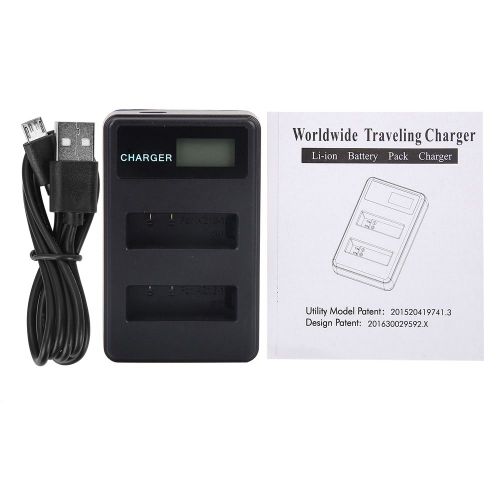Chargeur De Batterie Portable Lcd Az16-1 A Double Port Usb Pour Camera D'action Mi Yi 4k
