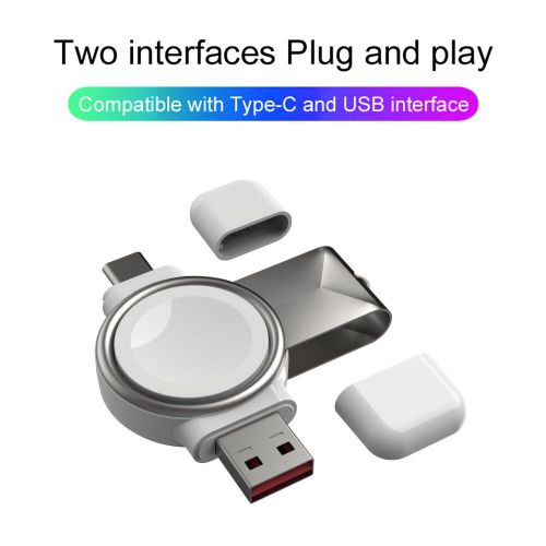 Chargeur De Montre Intelligente Magntique Sans Fil 2 En 1, Interface Usb Type-C Pour Apple Watch 2/3/4/5/6/7/Se, Station De Charge Rapide Portable