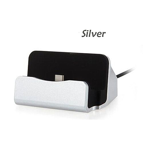 Chargeur De Type C Micro Usb Pour Iphone 12 11 Pro Xs Samsung S10 S9 S8 S7 S6 Plus Station De Charge Support De Station De Charge Base De Chargement - Type For Type C-Silver