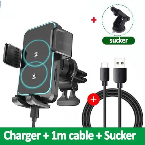 Chargeur De Voiture Sans Fil  Double Bobine 15w, Pour Samsung Galaxy Z Flip 4 3 S22 S21, Iphone, Pince Automatique, Charge Rapide Pour Voiture, Support De Tlphone-Avec Sucette