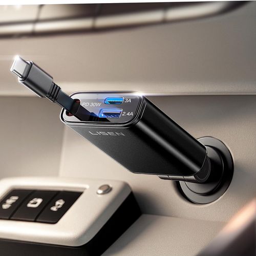 Chargeur De Voiture Usb C  Charge Rapide Rtractable,[75% Moins D'espace,Ultra Mini] Chargeur Voiture Usbc Type C Rtractable 57w Pour Iphone 16e 15 Pro Max PlusSamsung Galaxy S2[Car780930]