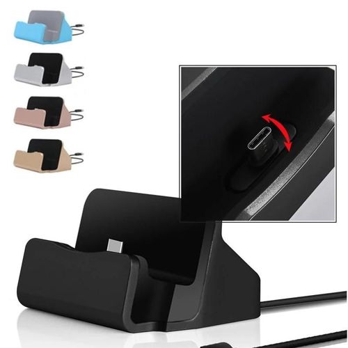 Chargeur Dock Micro Usb De Type C, Pour Iphone 12 11 Pro Xs Samsung S10 S9 S8 S7 S6 Plus, Berceau De Charge, Support De Station D'accueil, Base De Chargeur Silver For Type C