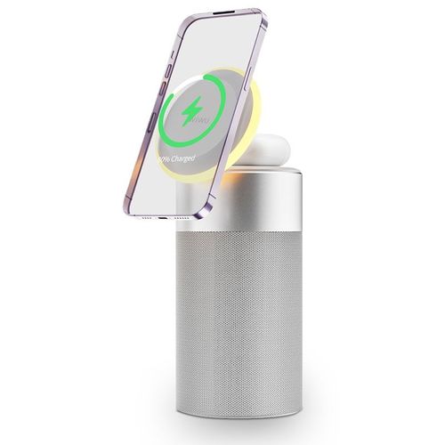 Chargeur Induction MagSafe 3-en-1 WIWU W-022 avec Enceinte Bluetooth & Veilleuse LED