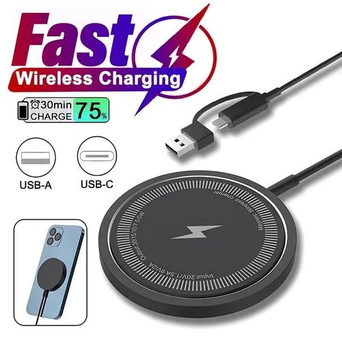 Chargeur Magntique Sans Fil 30w, Support De Charge Rapide Pour Iphone 15 14 13 12 Pro Max Airpods Pd Macsafe, Station De Chargeurs De Tlphone Usb Type C Input