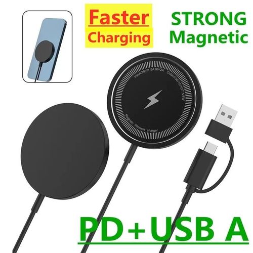 Chargeur Magntique Sans Fil Pour Iphone, Support De Charge Rapide, Chargeur De Tlphone Magntique, Station S6, Pd, Usb Type C, 15, 14, 13, 12, Airpods Usb And Type C Input