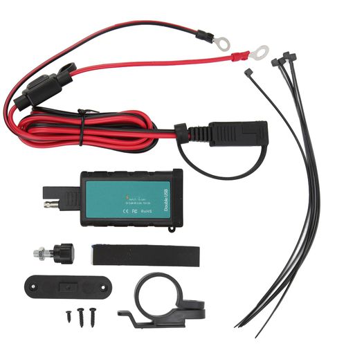 Chargeur moto double USB QC3.0, prise SAE, 1,4 m, terminal OT, entree DC12-24 V, sortie 5 V, 3,4 A, 9 V, 2,5 A, 12 V, 2 A, pour voiture, VTT, SUV
