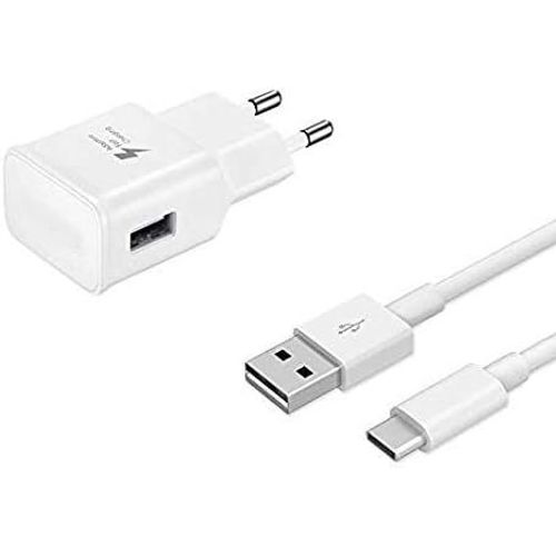 Chargeur Mural Usb (Fast Charge) Avec Prise Eu Blanc 5 V-2 A, 9 V-1,67 A (15 W) + Cble Usb - Usb Type-C (Connecteur Rversible) 1,2 M (120 Cm) Cble De Transfert De Donnes Et De[Usbc834]