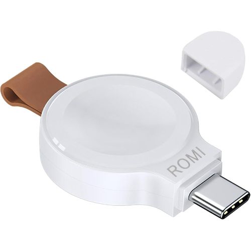 Chargeur Portable Pour Apple Watch-Cble De Charge Sans Fil Rapide Avec Usb C Et Usb A-Compatible Avec Tous Les Modles D'apple Watch-Design Magntique Et Scuris-Blanc