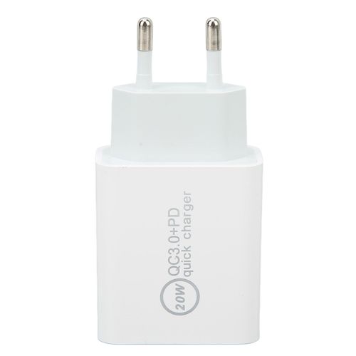 Chargeur Rapide 20 W Qc3.0 Pd, Double Port, Charge Rapide, Pour Dji Avata, Ac 100-240 V, Blanc, Prise Ue, 85 X 43 X 24 Mm