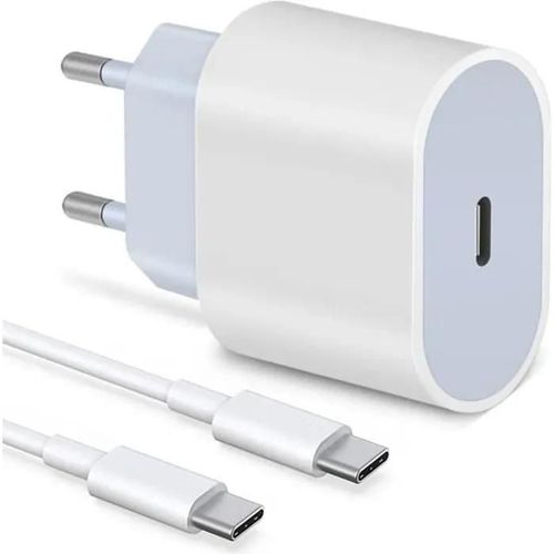Chargeur Rapide 20w Avec Cble Usb Type-C, Charge Rapide Pd, Compatible Avec Smartphones Type-C, Pour Samsung, Huawei, Iphone, Etc