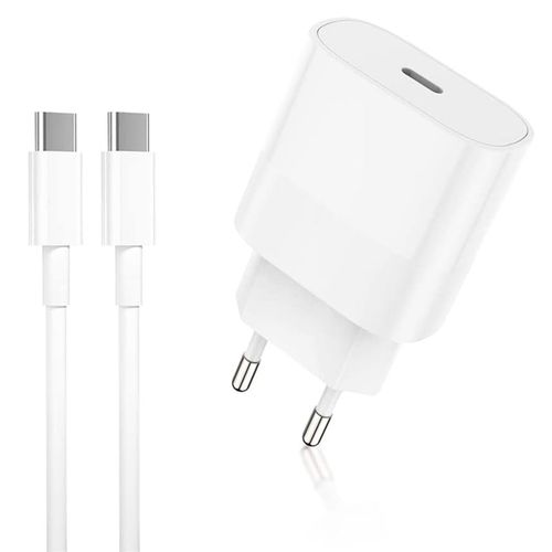 Chargeur Rapide 20w Usb-C + Cble Usb-C Vers Usb-C Pour Oppo Reno Zoom 10x 6.6
