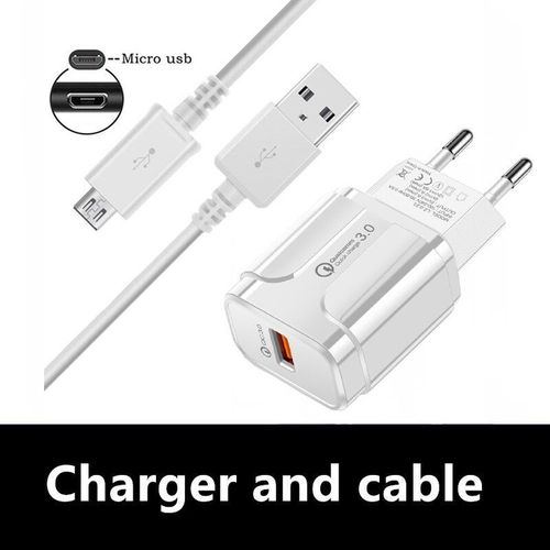 Chargeur Rapide 3.0 18w,Prise Ue,Pour Tlphone Oppo F11 F9 Pro A1k A15 A12 Realme C15 C12 C11 C3 C2,Cble Micro Usb - Type Micro Cable Charger #A