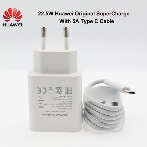Chargeur Rapide D'origine Huawei P20 4.5v 5a Smile Charge 22.5w,Cble De Type C Pour P20 Pro P30 P40 Lite Mate 10 Mate 20 30 Pro 5a - Type Eu With Type C