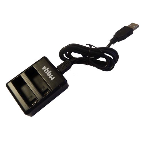 Chargeur rapide double vhbw micro USB pour batteries AHDBT-401, 335-06532-000 comme GoPro HD Hero 4 Black Edition, Hero 4 Silver Edition, Hero 4+
