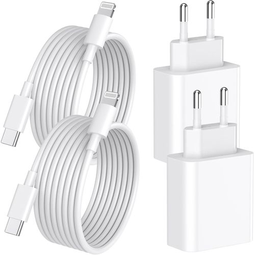 Chargeur Rapide Iphone 14 13 Pro Max, 4-Pack [Certifi Mfi] Chargeur Mural Usb C Pd 20w Avec Cble De Charge Rapide Usb C Vers Lightning De 2 Mtres Compatible Avec Iphone 14 13 12[Car784343]