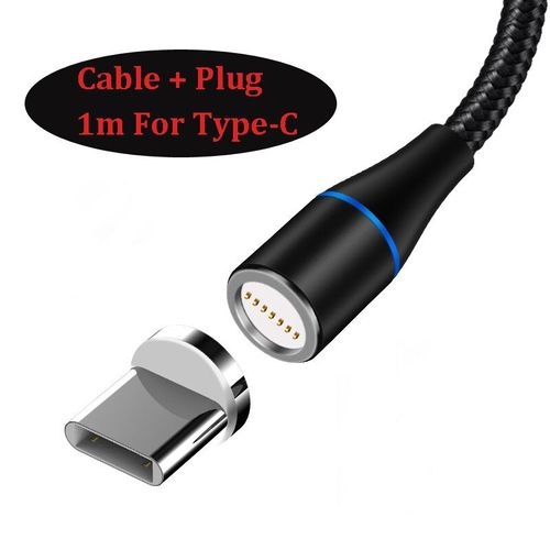Chargeur Rapide Qc 3.0 Pour Samsung S20 Ultra S10 S9 S8 Plus,Adaptateur Mural Pour Huawei Mate 20 10 Lite Pro Type-C Usb,Cble Magntique - Type Black For Type-C