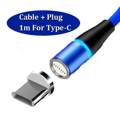 Chargeur Rapide Qc 3.0 Pour Samsung S20 Ultra S10 S9 S8 Plus,Adaptateur Mural Pour Huawei Mate 20 10 Lite Pro Type-C Usb,Cble Magntique - Type Blue For Type-C