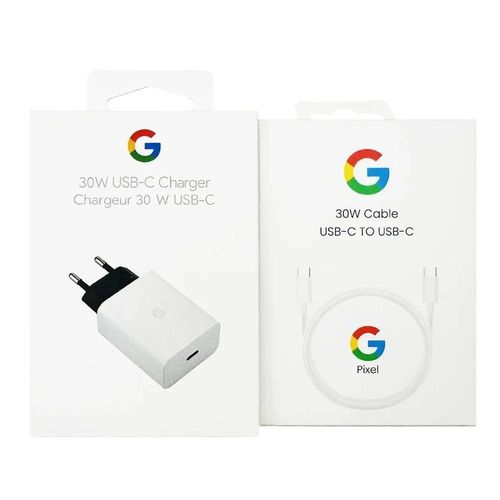 Chargeur rapide USB-C PD 30W, prise ue originale pour Google Pixel 4A 5A 6A 7A 8A 6 7 8 Pro 4 Pro 4XL 3XL, Compatible avec les appareils USB-C EU Plug(Box) White