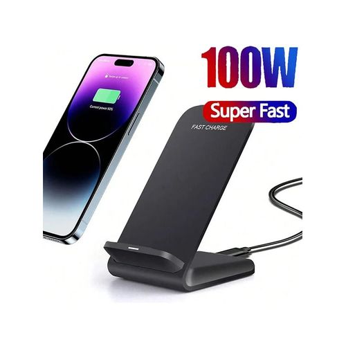 Chargeur Sans Fil 100w Pour Iphone 16 15 14 13 12 Pro Max, Support De Charge Rapide Pour Samsung Note 20/10 S21, Ultra Pliable Black With Cable China
