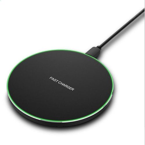 Chargeur Sans Fil 10w, Tapis De Charge Rapide Sans Fil Pour Bureau Avec Halo Doux Pour TéLéPhone Portable Noir Pour Android