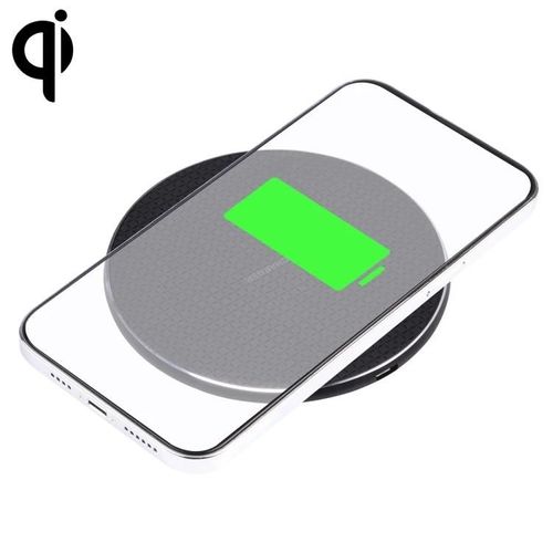 Chargeur Sans Fil 15w-Design Rond En Mtal,Motif  Carreaux,Noir Noir