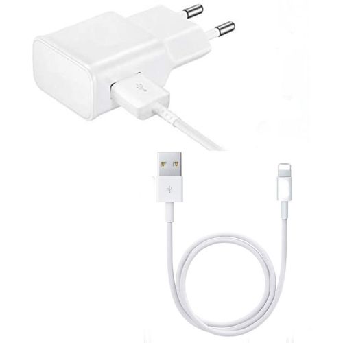 Chargeur Secteur 2a + Cable Usb Lightning Pour Iphone 5 / 5s / 6 / 6s / 6 Plus / 6s Plus / 7 / 7plus / 8 / 8plus / X / Xs / Xr Little Boutik Couleur :