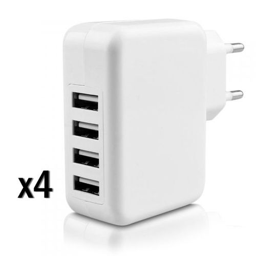 Chargeur Secteur 4 ports USB Prise Murale pour Tablette Samsung Galaxy