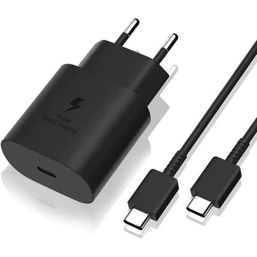 Chargeur Secteur Rapide 25w + Cable Usb C Pour Samsung S22 5g-S22 Ultra 5g-S21 Fe 5g-S21-S21 Plus-S20 Fe-S20-Note 20- A53 5g - A52 I