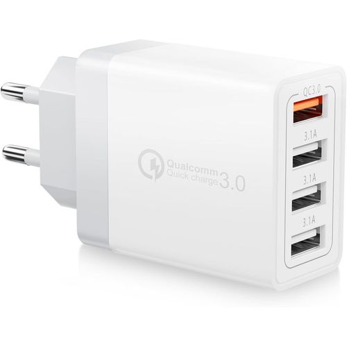 Chargeur Usb,33w Prise Usb Multiple 4 Ports Prise Chargeur Rapide Multiprise Adaptateur Secteur Pour Iphone 14 13 12 11 Pro Max X Xs Xr 8 7 6s Plus,Ipad,Samsung Galaxy A55 A15 A14 S20 S10 S9 S8