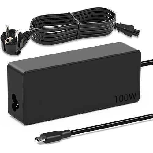 Chargeur USB C 100W, Alimentation Type C pour MacBook Pro/Air Lenovo Thinkpad Dell Latitude HP Chromebook Asus Acer Huawei Xiaomi Air Samsung Notebook 100 Watt Type C PC Ordinateur Portable