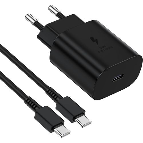 Chargeur Usb C, 25w Samsung Chargeur De Charge Ultra Rapide Pour Samsung Galaxy A13 A14 A54 5g, S20 S22 S23 S21 S10 S9 /S20 Fe/Ultra/A52/A53/A41/M52/M54, Avec Ligne De Charge 2m Noir.[F729]