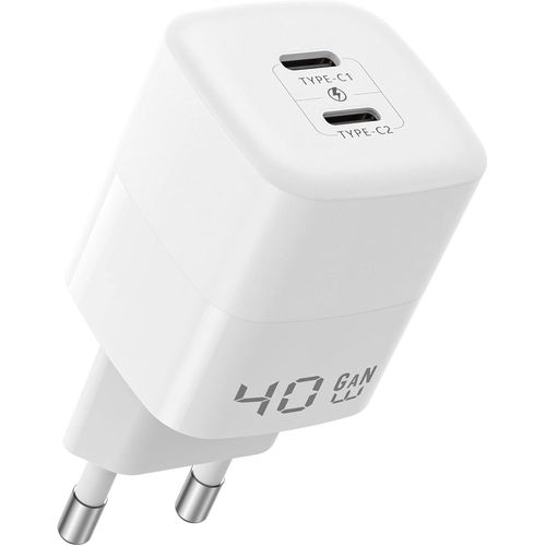 Chargeur Usb-C 40w, Gan Iii Tech 2-Port 20w Usb C Mle, Pd 3.0 Pps Alimentation Chargeur Rapide Compatible Avec Iphone 14/13/12/11, Samsung Galaxy, Google Pixel, Huawei (Cble Non Inclus)