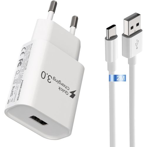 Chargeur Usb C Rapide Pour Samsung Galaxy A15 A14 A13 A12 5g, S10, S9, S8, A05s, A54, A34, A23, A53, A33, S24, S23, S22, S21, S20, Chargeur Rapide Avec 2m Cble Type-[Php52500070]
