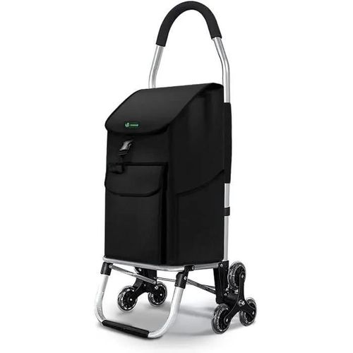 Chariot De Courses 6 Roues En Aluminium Avec Compartiment Impermeable Caddie De Courses Pliable 2 En 1 Sac Chariot Montant Es[J1]