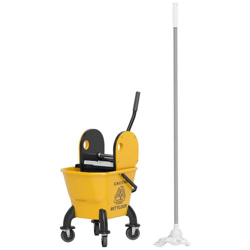 Chariot de mnage chariot de lavage chariot de nettoyage avec essoreuse  pression seau 26L et serpillre jaune