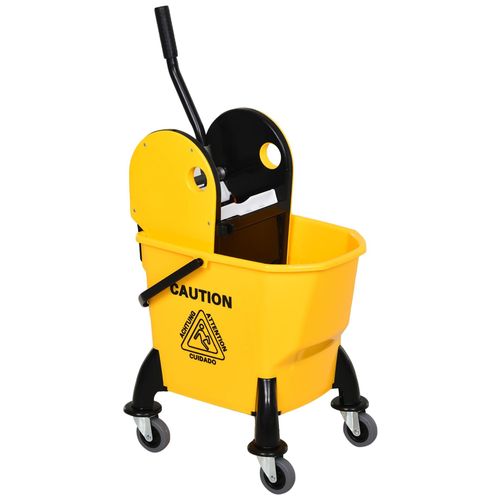 Chariot de nettoyage lavage seau de mnage 26L avec essoreur - 4 roulettes, poignes