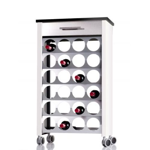 Don Hierro - tagre  Roulettes Porte Bouteilles Bacus, Capacit 24 Bouteilles-Blanc