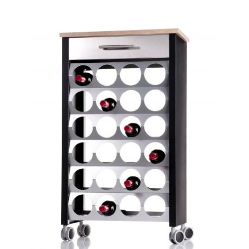 Don Hierro - tagre  Roulettes Porte Bouteilles Bacus, Capacit 24 Bouteilles-Noir